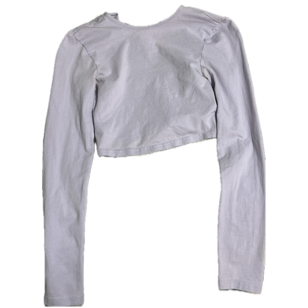 H&M Lilac Long Sleeve Open Back Crop Top